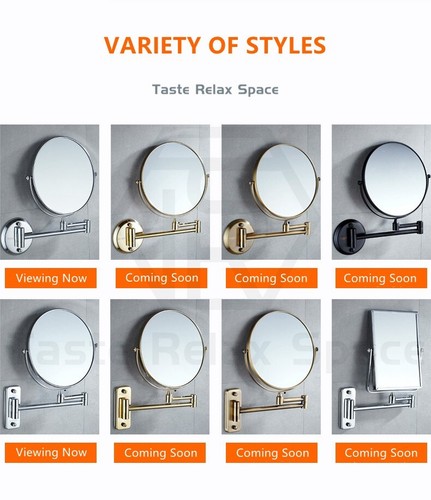 8" Foldable Cosmetic Beauty Makeup Shaving 2 Side Magnify Wall Mount Mirror - Picture 4 of 16