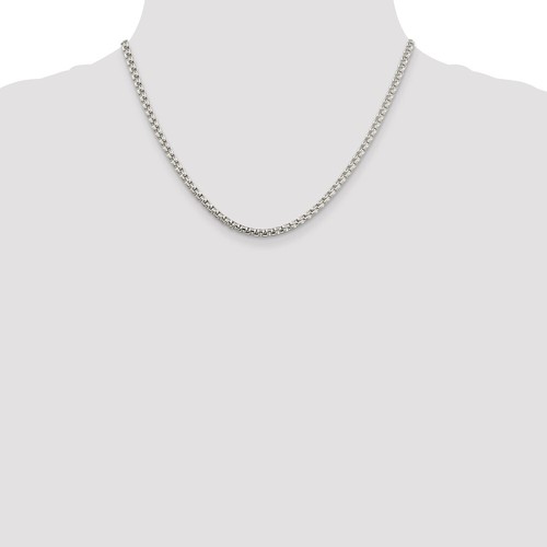 Sterling Silber 3,6 mm Runde Box Kette Halskette 18" für Frauen 29,25 gm - Bild 4 von 4