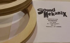 Plywood Speaker / Spacer Rings, 6 1/2" LARGE Size 18MM  (.71") Thick One Pair 
