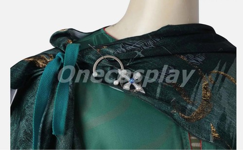 The Lord of the Rings Elrond Costume Cosplay Green Men's Green Suit - Picture 6 of 13