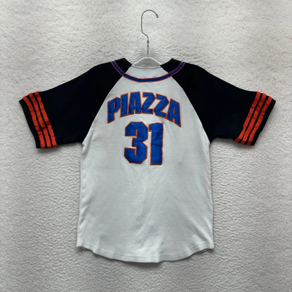 Vintage Mike Piazza 31 Mets Baseball Jersey Shirt 10 12 Youth Boys Adidas MLB - Image 2 of 4