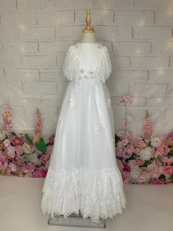 Vestido Formal Niña Flor Princesa Boda Cumpleaños Primera Comunión, Talla 7Y Foto 2 de 4