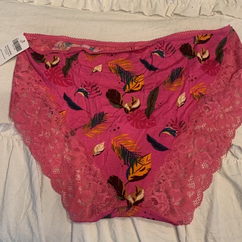 Soma 570292333 EMBRACEABLE SIGNATURE LACE HIPSTER JUBILANT PALM MINI PINK XL - Picture 5 of 8