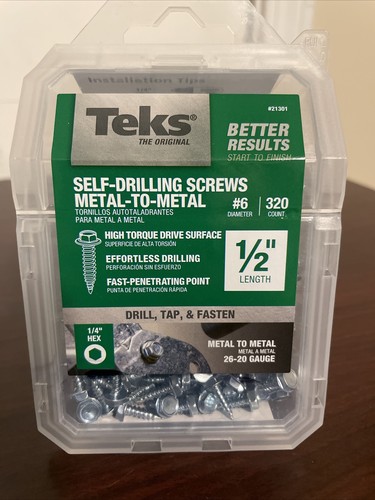 Teks #6-18 × 1/2 in. External Hex Washer Head Sharp Point Screw (320-Pack)