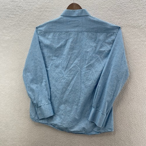 Bespoke Shirt Men's 3XL Blue Flip Cuff Button Up Long Sleeve Preppy Colorful - Picture 6 of 9