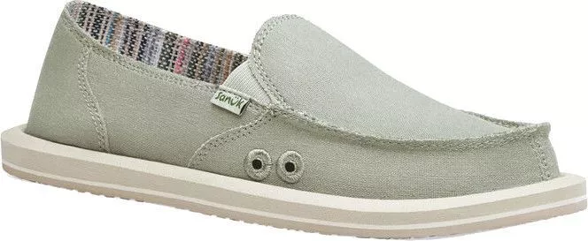 Sanuk Donna Hemp Women's Casual Shoes, Olive Grey, W8