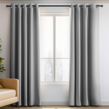 Grey Thermal Insulated Blackout Curtains 72 Inch Length for Living Room Bedro...