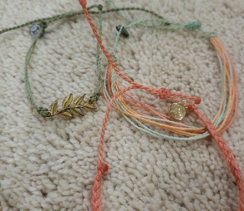 Pura Vida Multi-Color Woven Adjustable Bracelets W/Charm Lot Of 3 - Picture 2 of 14