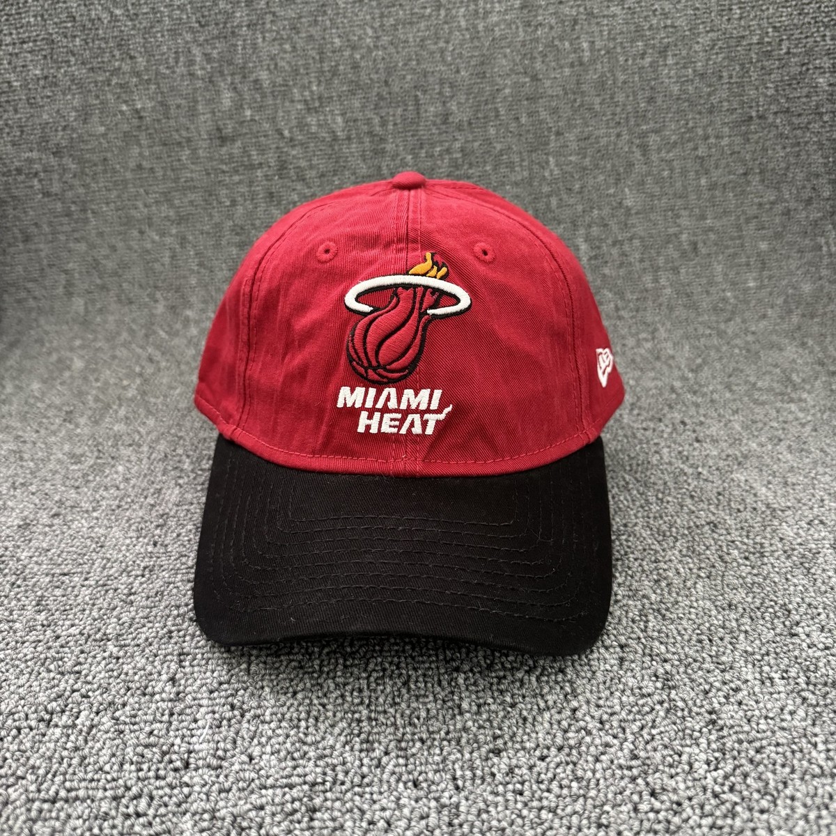 New Era Miami Heat NBA Red Black Strapback Curved Brim Cap