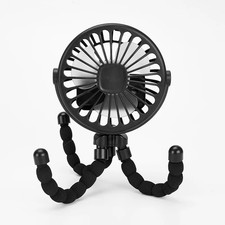 Portable Baby Stroller Fan Oscillating Clip-On Mini Fan USB Battery Operated wit