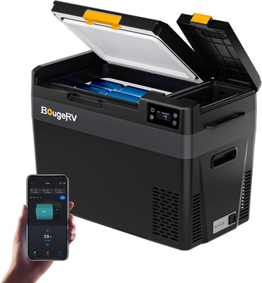 BougeRV 12 Volt Portable Refrigerator, CRX3 30 Quart Car Fridge with APP Control