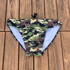 Aussiebum Men green army camo swim brief bikini Swimwear size M