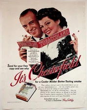 Chesterfield 1941 Vintage Print Ad Tobaccoland Cigarettes 8x10