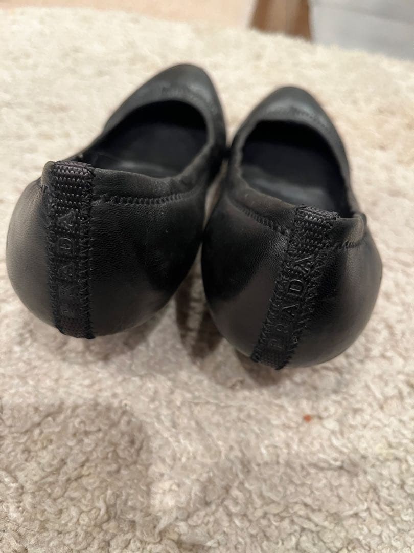 PRADA Women's Pumps Pointed Toe Size:36/JP:23 Leather Black 135155K Authentic thumbnail 3