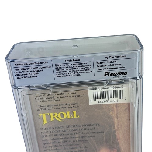 Sealed VHS Troll Vintage Horror Movie Tape 9.4 Rewind Graded - Picture 4 of 5