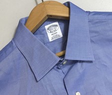 Brooks Brothers Men's Regent Non-Iron Blue Button Front Shirt Size 17.5 - 33