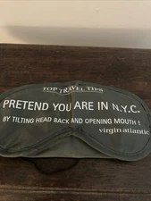 Virgin Atlantic Airlines Sleep Mask (New But Not Sealed) Pretend You Are In NYC