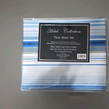 Hotel Collection Twin Sheet Set Blue Striped 321-MF90F