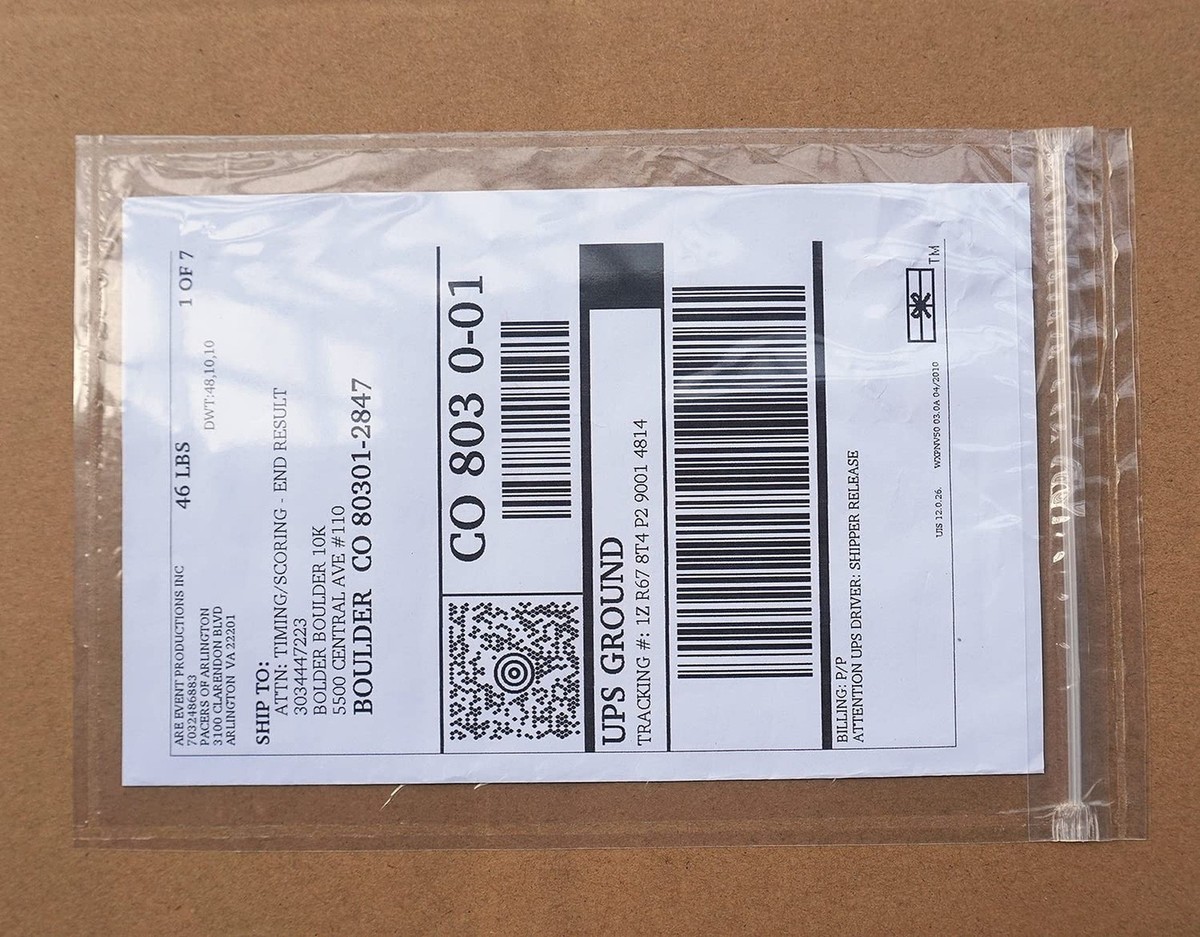 Premium 6.7'' x 10'' Resealable Adhesive Shipping Label/documents