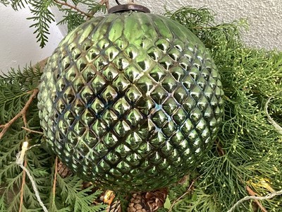 1 Kugel Bauernsilber Glas XXL Grün -20cm  Weihnachten Fensterdeko Statt25,99