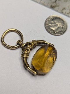 Antico Fob Riempito Oro Con Intaglio