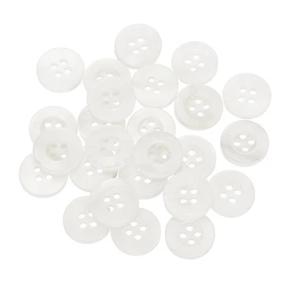 50 Stück Natürliche Muschelknöpfe 4-Loch 12mm Perlmuttknöpfe Weiß - Bild 1 von 4