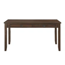 Dark cherry-finished dining table with 4 drawers, transitional style