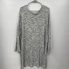 Old Navy Womens XXL Gray Tunic Dress Long Sleeve Casual Side Slit