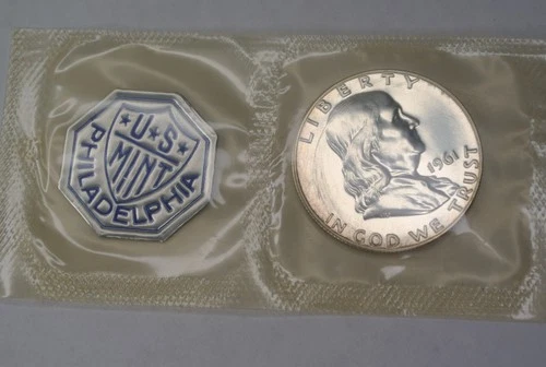 SUPERB GEM BU+++ 1961 FRANKLIN 90% SILVER PROOF HALF DOLLAR US MINT PHILLY! A7
