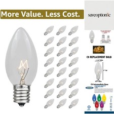 Incandescent Christmas Replacement Bulbs - Indoor/Outdoor Individual Bulbs fo...