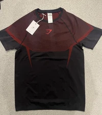 Gymshark Onyx VI Men's Seamless Shirt Red Compression