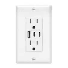ECOELER USB C Wall Outlet Receptacle, 30W Charging Electrical Socket with USB-C 