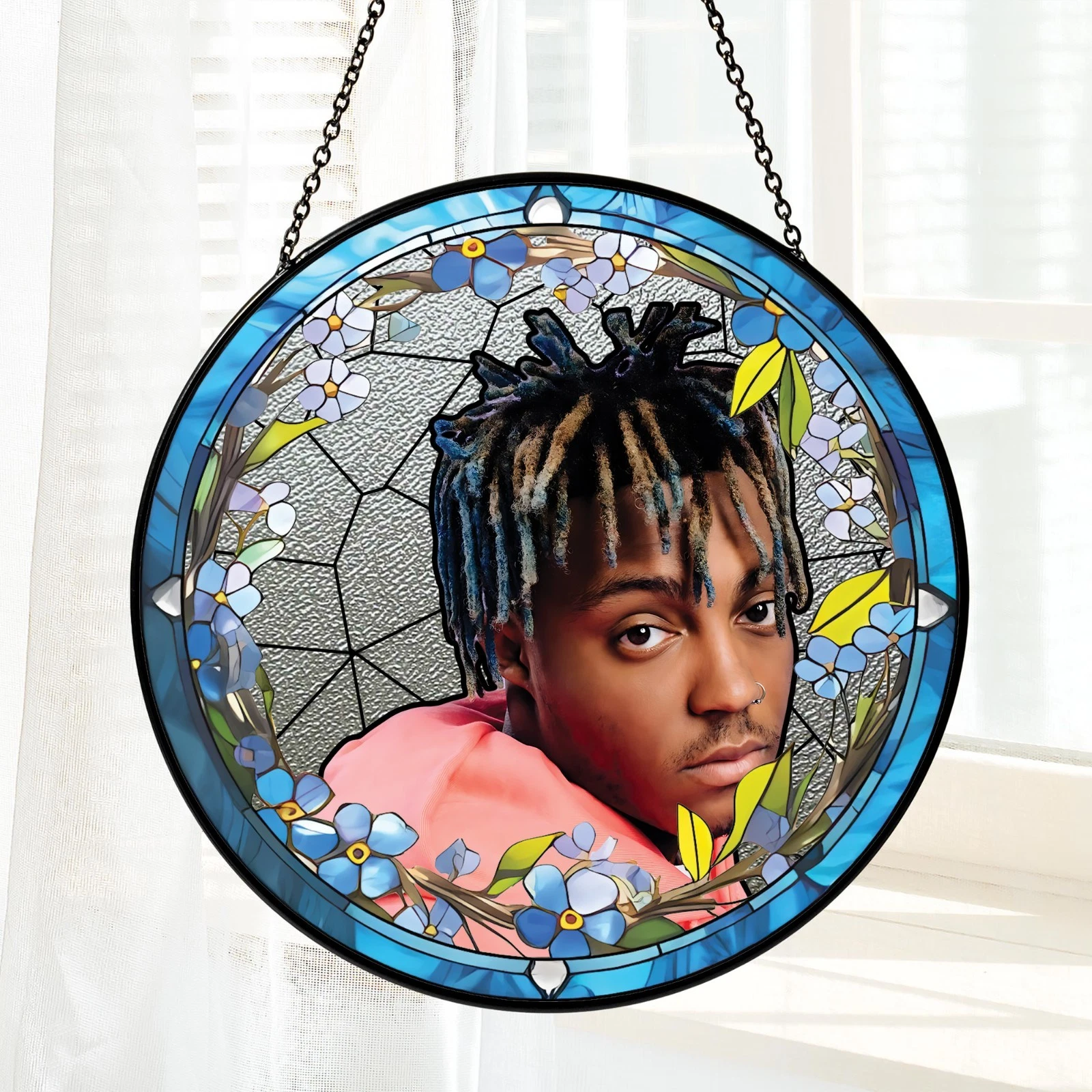 Juice WRLD Stained Glass Suncatcher - Home Window Hanging Ornament