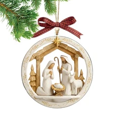  Nativity Jesus Scene Ornament 2D Acrylic Religious Hangable Holiday Decoration