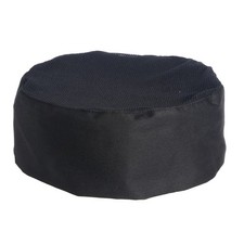 Black Durable Cotton Mesh Chef Hat Skull Cap for Cooking and Catering Use