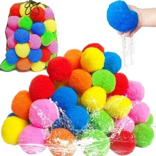 60X Reusable Water Soaker Balls for Outdoor Toys and Games Beach Balls for Kids