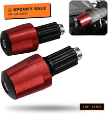 2 PCS Motorcycle Handlebar End Caps, Aluminum Alloy 7/8" 22mm Bar End Plugs, Wea
