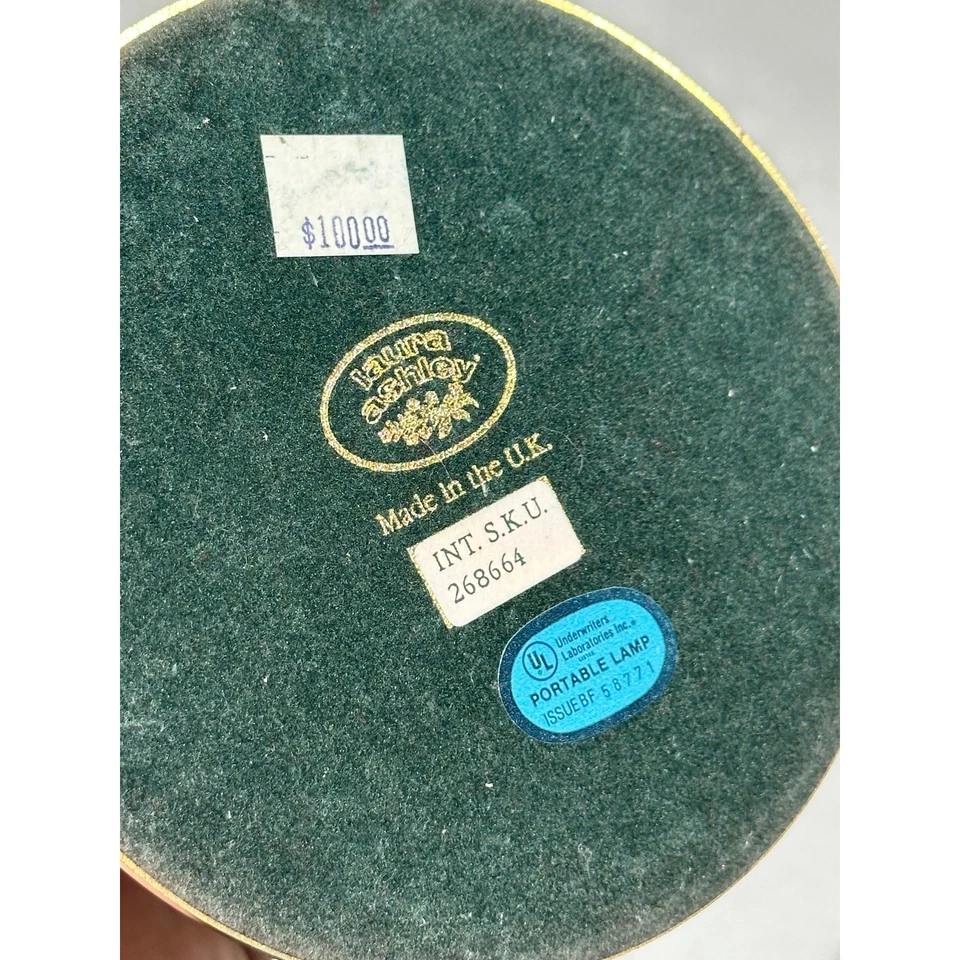 Vintage Laura Ashley Brass Crystal Swirl Table Lamp Art Deco UK Made 17" - Image 3 of 4