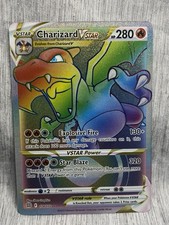 Carta rara Charizard VSTAR Rainbow Secret stelle brillanti 174/172 (leggi descrizione)