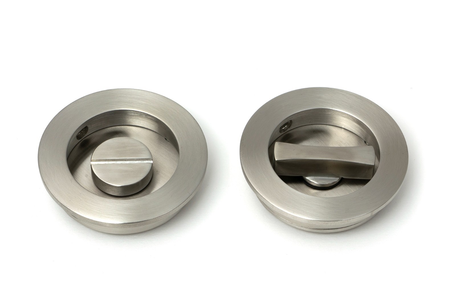 From The Anvil 52518 Satin Marine SS (316) 60mm Plain Round Pull - Privacy Set