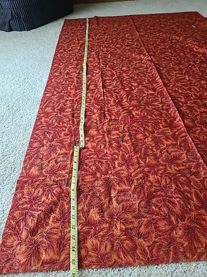 Bounty of the Season Leaves Flame Metallic Yardage By Missouri Star  2 Yards 
