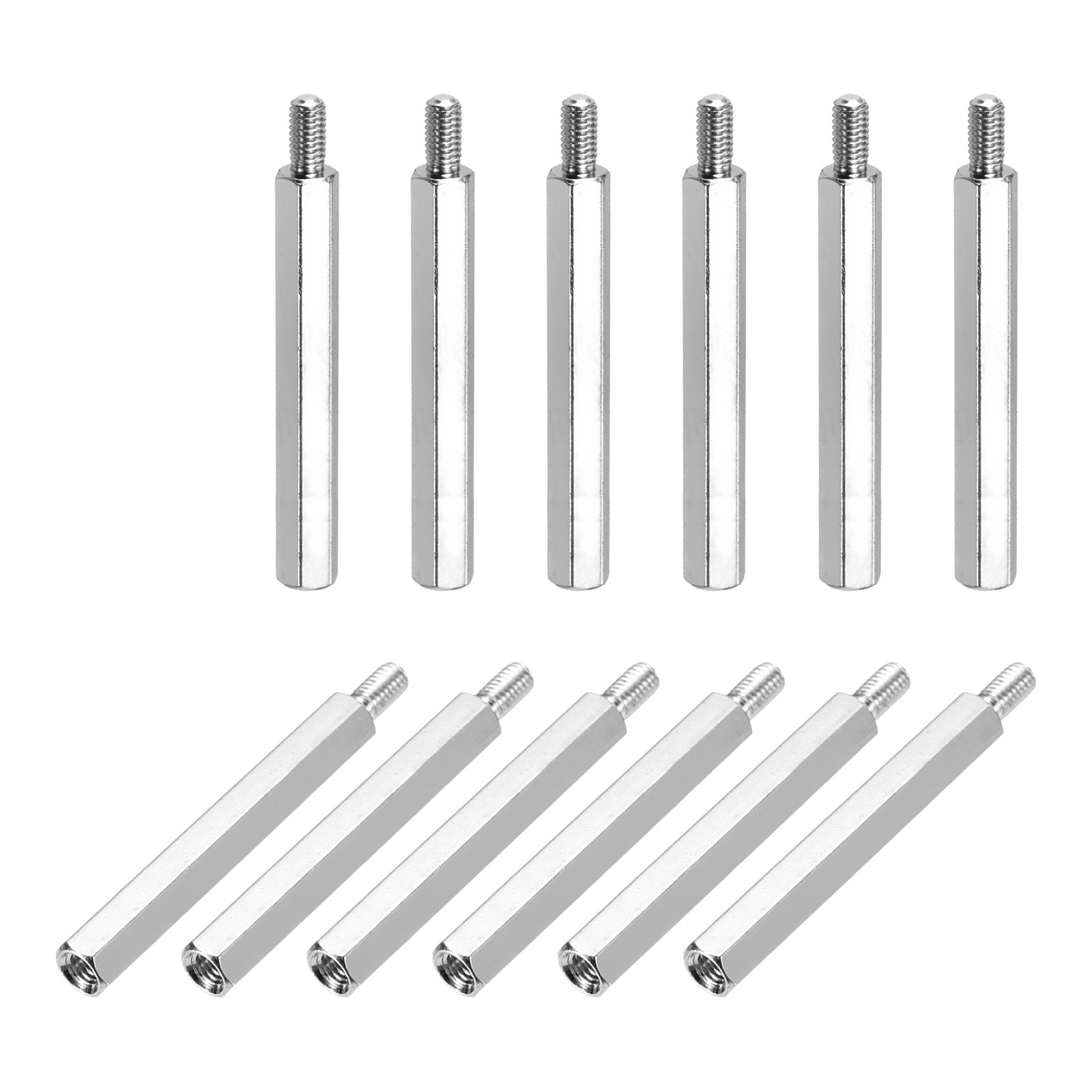 12Pcs Hex Spacer Screws, M3x35mm+6mm Nickel Plated Motherboard Standoffs