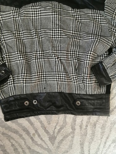 Giacca Chantal vera vintage anni 90 giacca pelle e lana Varsity Made in Italy - Foto 13 di 14