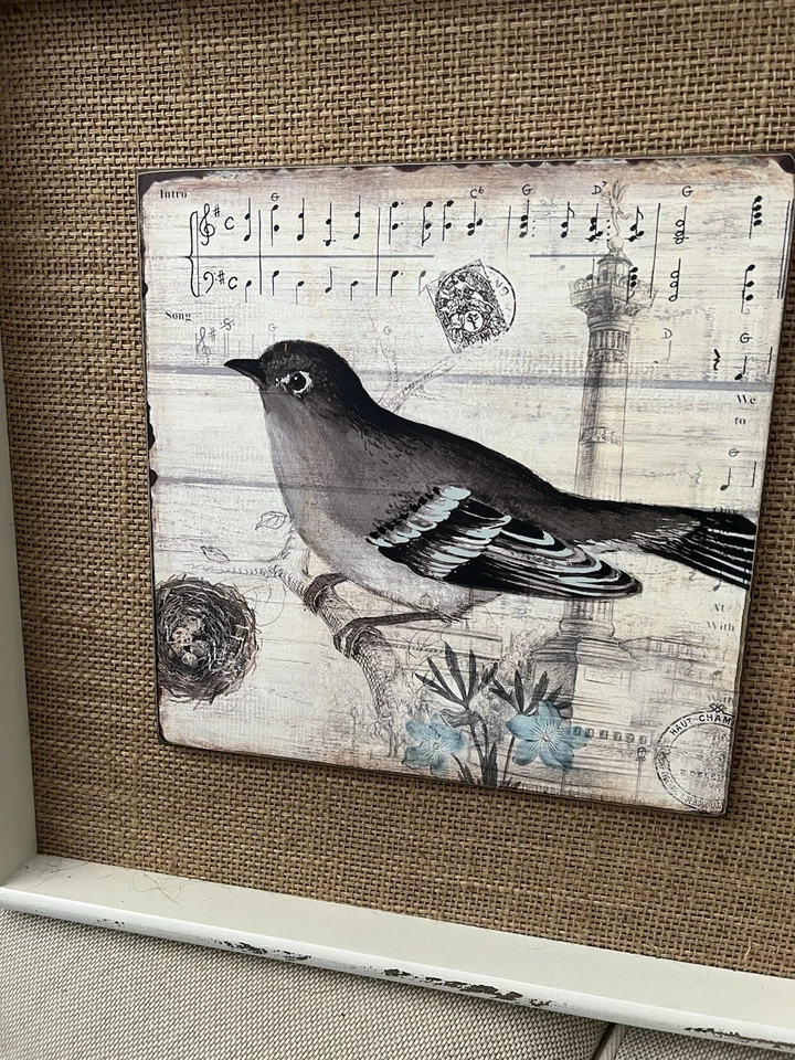 Uttermost Company 2014 18x18 conjunto de 2 arte de pared de aves artesanal de alta calidad Foto 3 de 4