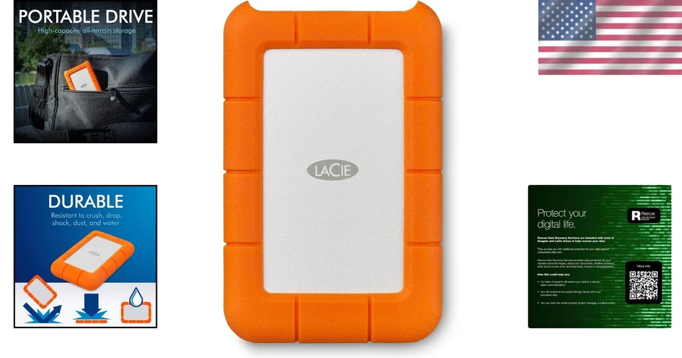 Drop-Resistant 1TB Rugged Mini USB 3.2 Hard Drive - Image 2 of 4