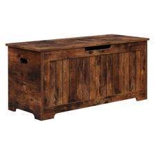 Wooden Chest Trunk Bedroom Large Box MDF Frame Lift Top Toys Storage, Brown