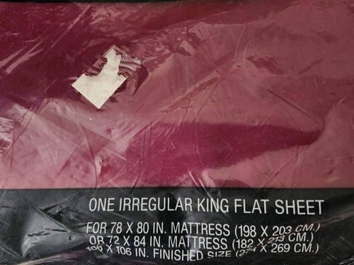 Ralph Lauren King Size Flat Sheet Burgundy 100% Cotton - Picture 3 of 4