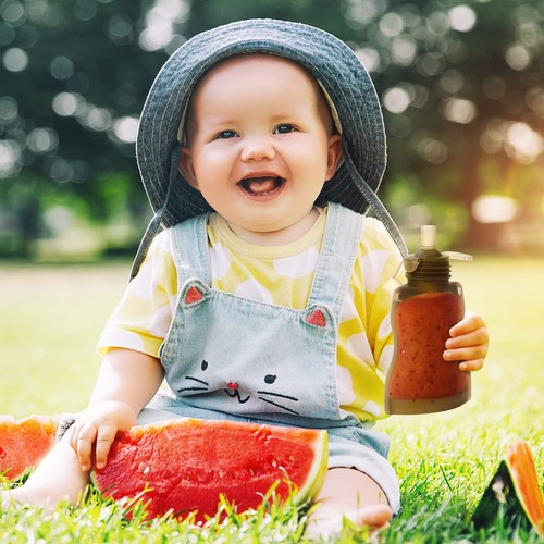 Silicone Baby Food Spoon, Squeeze Feeding Spoon with Dust Cover, Portable Reu... - Picture 6 of 6