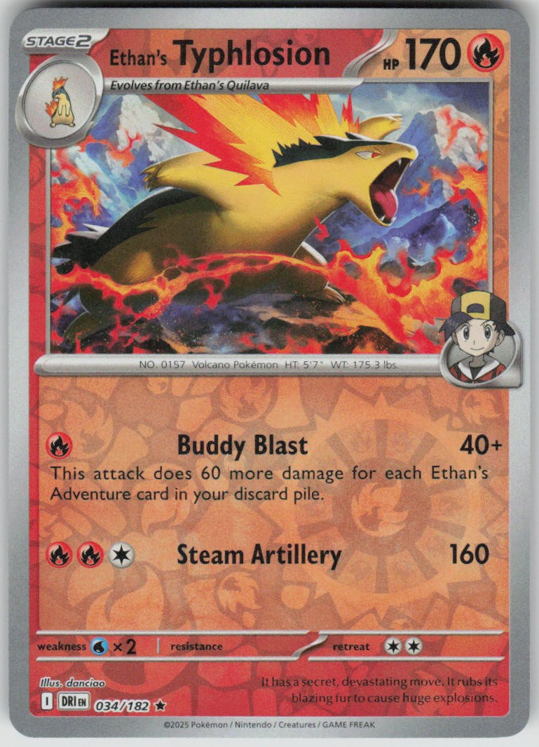 Pokemon Ethan's Typhlosion Rare SV10: Destined Rivals 034/182 NM