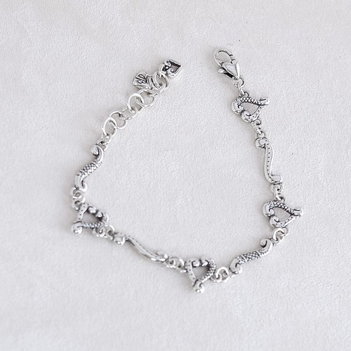 Brighton Tuscan Heart Bracelet Silver Etched Links Retired Lobster Clasp Gift